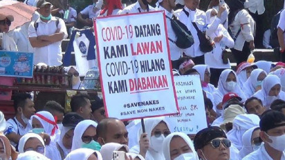 Ribuan Nakes Honorer Demo Tuntut Naik Status Menjadi Asn