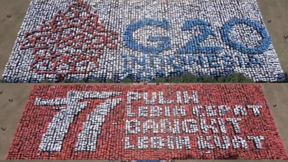 Bentuk Konfigurasi Dirgahayu RI ke-77 dan G20 Maba ITS Cetak Rekor Muri