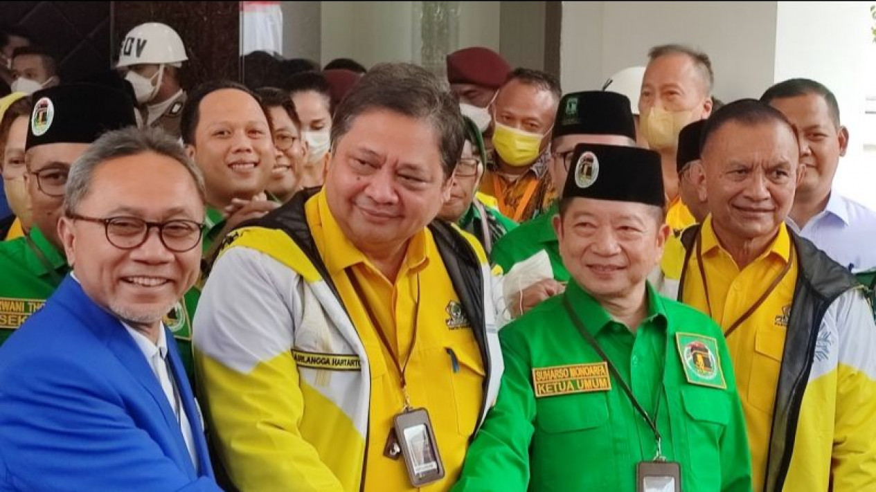 Koalisi Indonesia Bersatu, Ketum Golkar-PAN-PPP Sampaikan Visi Misi Hadapi Pemilu 2024
            - galeri foto
