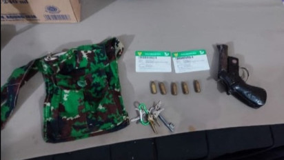 Denpom XVII/1 Biak Amankan Senjata Api dan Munisi saat Pengamanan Pesta Rakyat