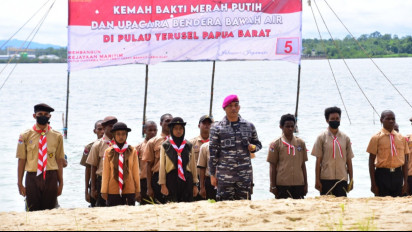 HUT Ke 77 Republik Indonesia, Pasmar 3 Gelar Kemah Bakti Merah Putih Di Pulau Yerusel