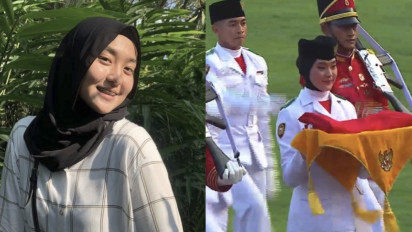 Profil Ayumi Putri, Pembawa Baki Bendera Merah di Upacara Penurunan Peringatan HUT ke-77 RI