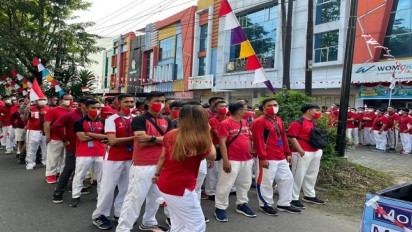 Jadi Sorotan Warga, Merah Putih Hiasi Jalanan Kota Medan di HUT RI ke-77