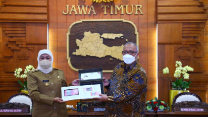 Peluncuran Uang Emisi 2022, Khofifah Berharap Kepala Daerah dan Stakeholder Bisa Kendalikan Inflasi