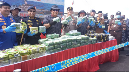 BNN RI Resmi Tutup Operasi Laut Interdiksi Terpadu 2022 di Riau, Sita 177,4 Kg BB Narkoba