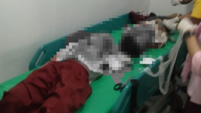 Nahas! Saat sedang Jajan, 8 Siswa SD di Garut Ditabrak Angkot