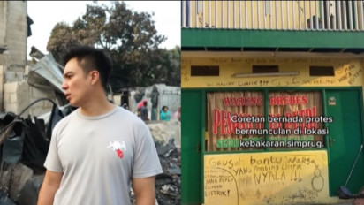 Viral Corat-Coret Protes Warga Simprug, Usai Baim Wong Datangi Lokasi Kebakaran, Ada Apa?