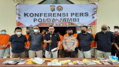 Polda Jambi Berhasil Ungkap 10 Kasus Peredaran Narkoba Jenis Sabu Senilai Rp1,4 Miliar dalam Satu Bulan