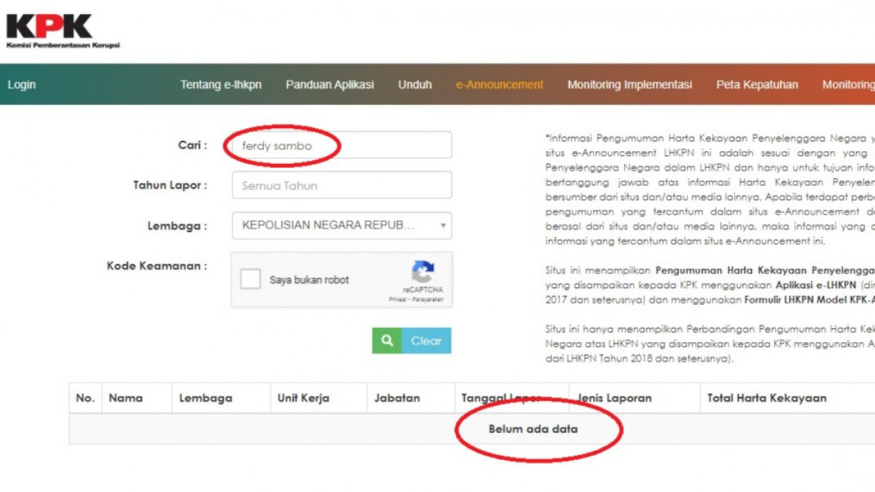 Wow Ajaib! Laporan Harta Kekayaan Ferdy Sambo Masih Belum Bisa Diakses, Ini Jawaban KPK
            - galeri foto