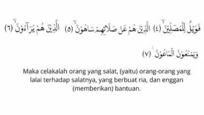 Tafsir Surah Al Ma'un 4-7, Siapakah Orang Salat yang Celaka?