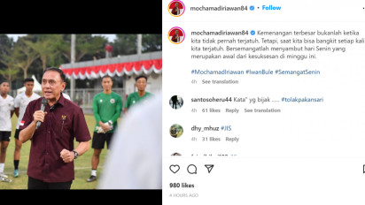 Ketua Umum PSSI Tulis Kalimat Penyemangat, Suporter Malah Minta Timnas Main di JIS