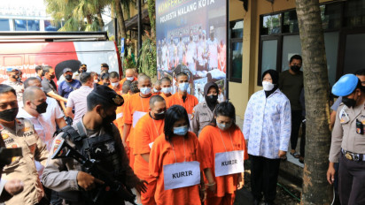Polresta Malang Ringkus Puluhan Tersangka Kasus Narkotika dan Okerbaya