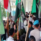 DPRD Madina Digeruduk Ratusan Mahsiswa, HMI Tuntut Wakil Rakyat Tolak Kenaikan Harga BBM