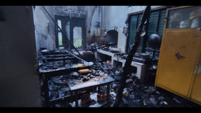 Diduga Akibat Korsleting Listrik, Toko Kelontong di Blitar Ludes Terbakar