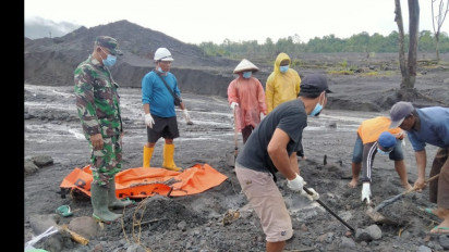 Satu Kerangka Manusia Korban Erupsi Gunung Semeru, Kembali Ditemukan Warga di Aliran Sungai Kampung Renteng