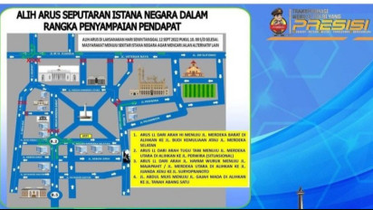 Polisi Siapkan Pengalihan Arus Lalu Lintas Terkait Demo di Istana Merdeka Hari Ini