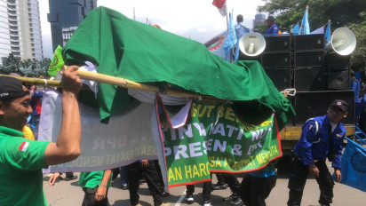 Ada Keranda Jenazah Saat Unjuk Rasa Buruh, Ada yang Meninggal?