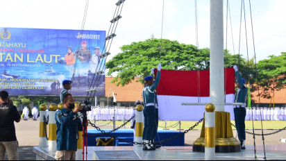 Teknologi Jaringan dan Profesionalisme Prajurit Tantangan TNI AL Kedepan, Kodiklatal Gelar Upacara HUT TNI AL Ke 77