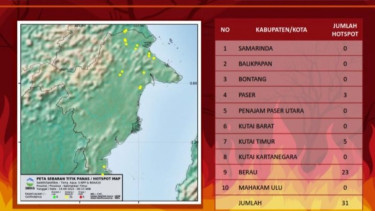 BMKG Deteksi 31 Titik Panas di Kaltim, 3 Hari Sebelumnya Ada Lebih Banyak