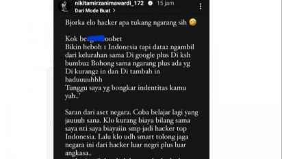 Nikita Mirzani Mengaku Akan Bongkar Identitas Bjorka. Kenal?