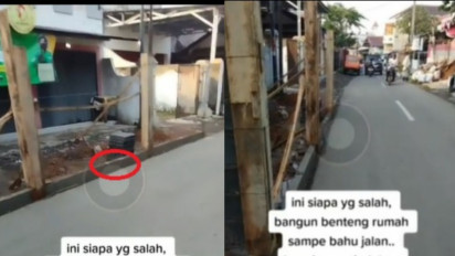 Viral Seorang Warga Bangun Rumah Hingga Tutupi Bahu Jalan Raya, Netizen: Biar Kelar Dulu Aja