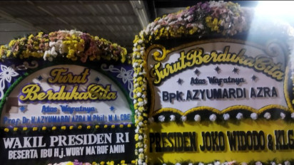 Presiden Jokowi Kirim Karangan Bunga Ucapan Belasungkawa untuk Almarhum Prof Azyumardi Azra