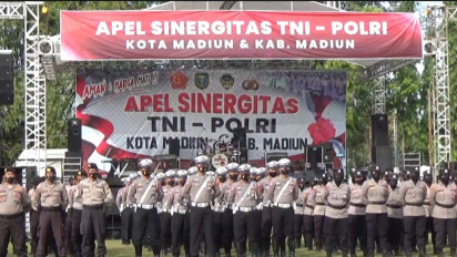 Ratusan Personil TNI-POLRI di Madiun Gelar Apel Pasukan, Ciptakan Kamtibmas Aman dan Kondusif, Dampak Kenaikan BBM