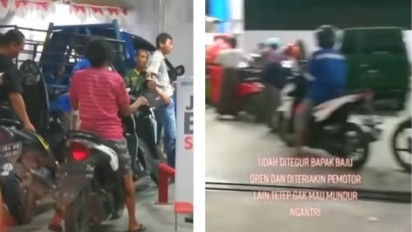 Viral Video Seorang Emak-emak dengan Santai Serobot Antrean yang Mengular di SPBU, Netizen: The Power of Emak-emak!