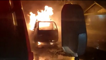 Satu Unit Mobil Pick Up Angkut BBM Bersubsidi Terbakar Hebat di Tasikmalaya, Sopir dan Kernet Melarikan Diri