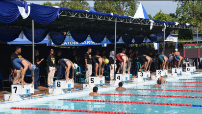 Jaring Atlet Berprestasi, Kodiklatal Surabaya Gelar Kejuaraan Renang Tingkat Jawa Timur