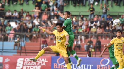 Tendangan Bebas Ahmad Bustomi Bawa PSMS di Posisi Puncak Klasemen Grup A Liga 2