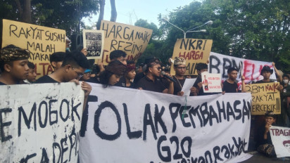 Tolak Kenaikan BBM dan Protes G20, Aliansi Bali Jengah Geruduk Kantor DPRD