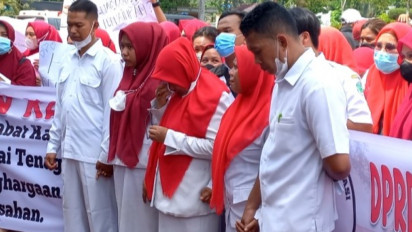 Minta Insentif Rp300 Ribu per Bulan, Tenaga Medis di Asahan Berunjuk Rasa dengan Cara Menjahit Mulut