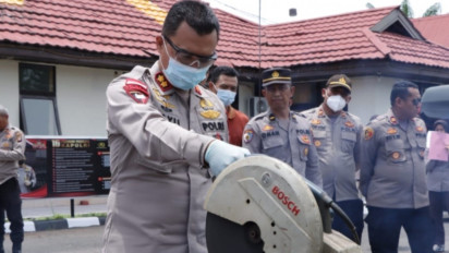 98 Pucuk Senjata Api Dimusnahkan di Mapolres Bengkayang