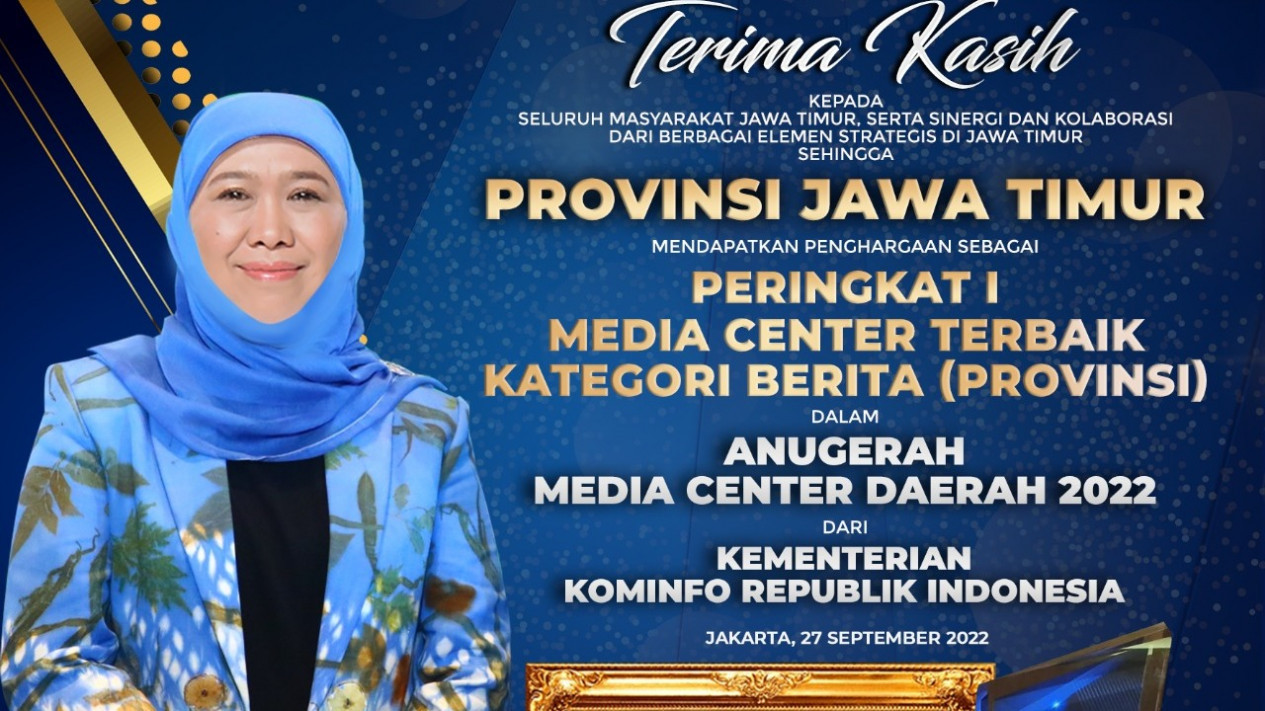 Komitmen Layanan Informasi Berkualitas Pemprov Jatim, Raih Penghargaan Media Center Terbaik
            - galeri foto