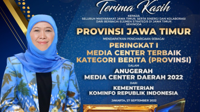 Komitmen Layanan Informasi Berkualitas Pemprov Jatim, Raih Penghargaan Media Center Terbaik