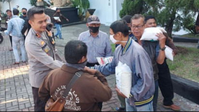Polres Semarang Salurkan Ribuan Paket Beras untuk Warga Terdampak Kenaikan Harga BBM