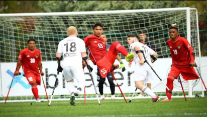 Timnas Sepak Bola Amputasi Indonesia Rebut Poin di Laga Terakhir Kontra Amerika pada Piala Dunia Amputasi 2022