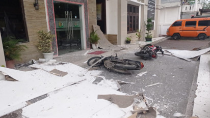 Kantor Kejaksaan Negeri Tarutung Berantakan Pasca Gempa Tapanuli Utara