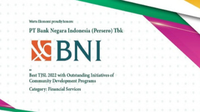 BNI Raih Apresiasi TJSL BUMN Award 2022, Sokong Ekonomi Community