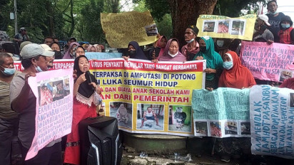 Protes Ditolak Rumah Sakit, Puluhan Penderita Kusta Demo Minta Keadilan ke DPRD Sumut