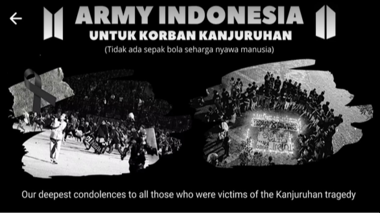 ARMY BTS Indonesia Galang Dana untuk Tragedi Kanjuruhan, Terkumpul Hampir Rp500 Juta
            - galeri foto