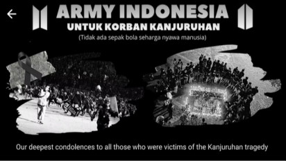 ARMY BTS Indonesia Galang Dana untuk Tragedi Kanjuruhan, Terkumpul Hampir Rp500 Juta
