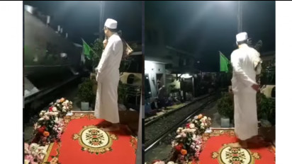 Viral Kereta Api Melintas di Tengah Acara Pengajian Maulid Nabi, Netizen Komentar Lucu: Main Nyelonong Aja, Ada Iklan Lewat