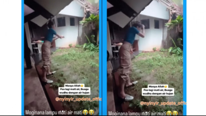 Viral Gegara Mati Lampu, Ayu Dewi Berwudhu Pakai Air Hujan, Langsung Jadi Sorotan Netizen