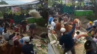 Viral Video Warga Gelar Selamatan Tradisi Perang Nasi, Menuai Komentar Netizen