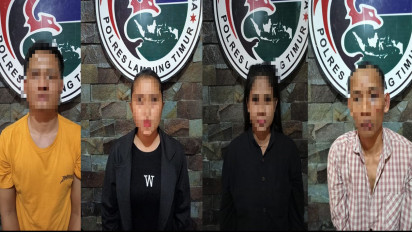 Diduga Gunakan Narkoba, 2 Pasangan Kekasih Ditangkap  Polres Lampung Timur