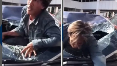 Viral! Seorang Pria Nekat Lompat dari Flyover Setinggi 20 Meter Timpa Sebuah Mobil, Netizen: Kirain Film Action