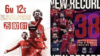 38 Gol, Mohamed Salah Pahat Tiga Rekor Sekaligus di Liga Champions