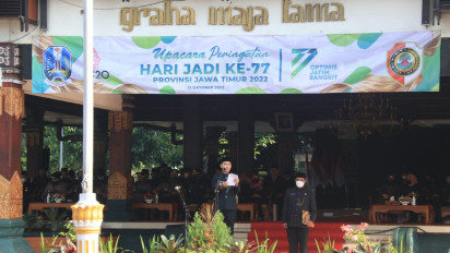 Wakil Bupati Gus Barra Pimpin Upacara Peringatan Hari Jadi Ke-77 Provinsi Jatim